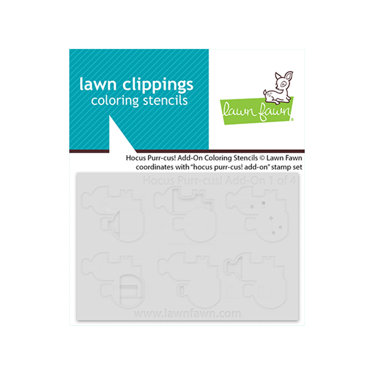 Lawn Fawn hocus purr-cus! add-on coloring stencils