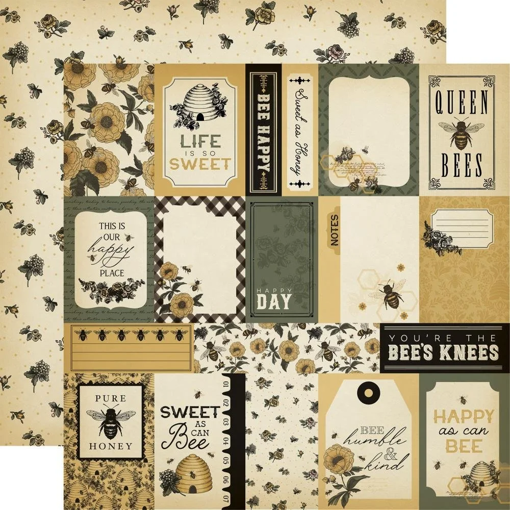 Carta Bella Honey Bee 12" x 12" Paper Honey Journaling Cards