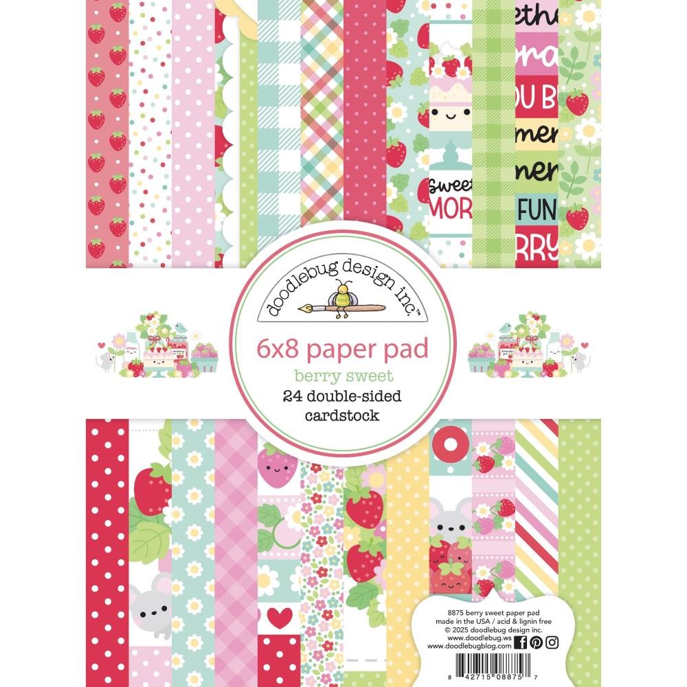 Doodlebug Berry Sweet 6" x 8" Paper Pad
