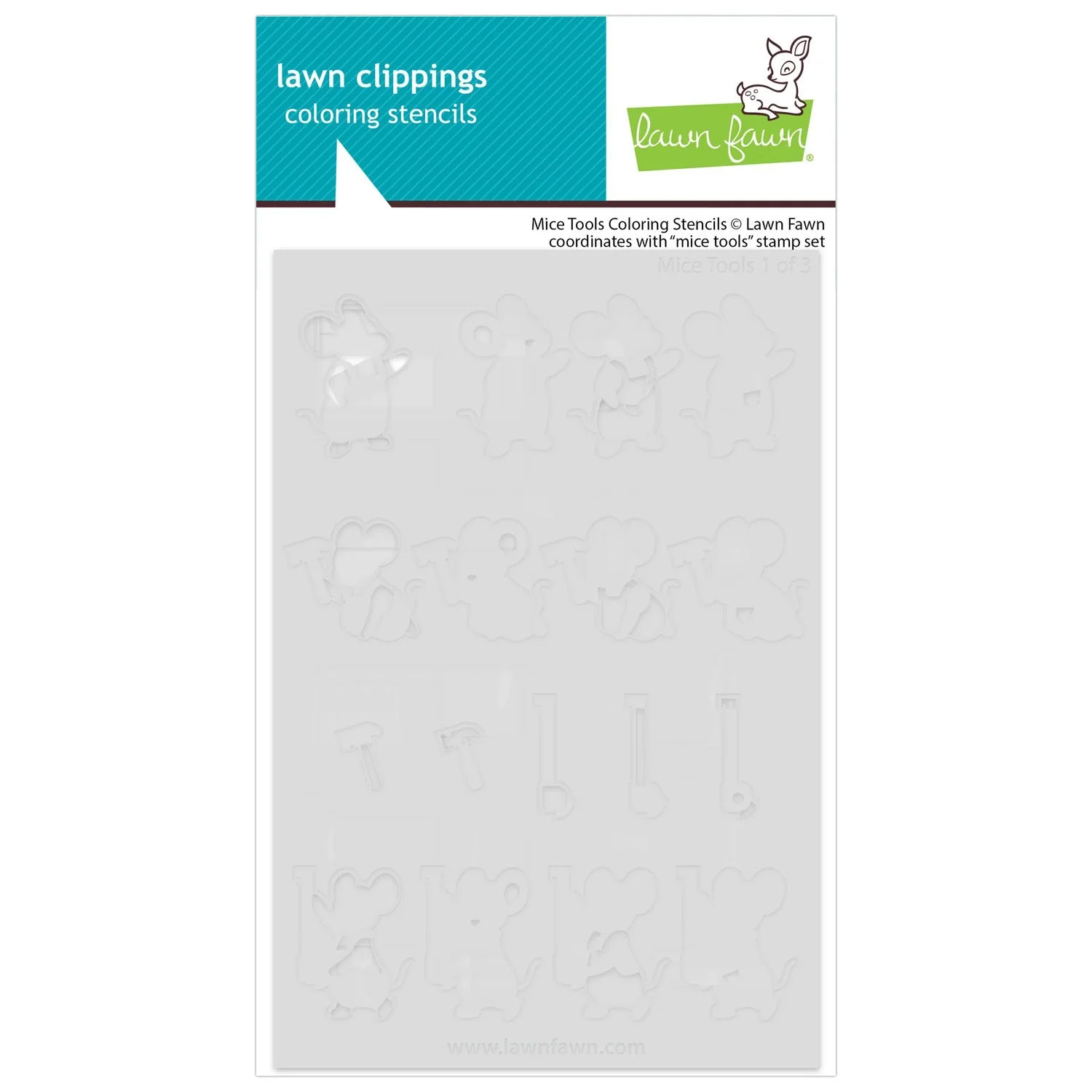 Lawn Fawn Mice Tools Coloring Stencils