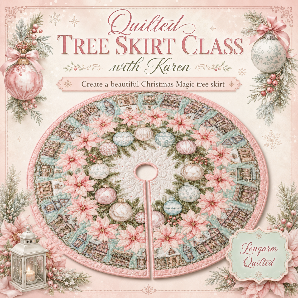 Chrismas Magic Quilted Tree Skirt Class with Karen