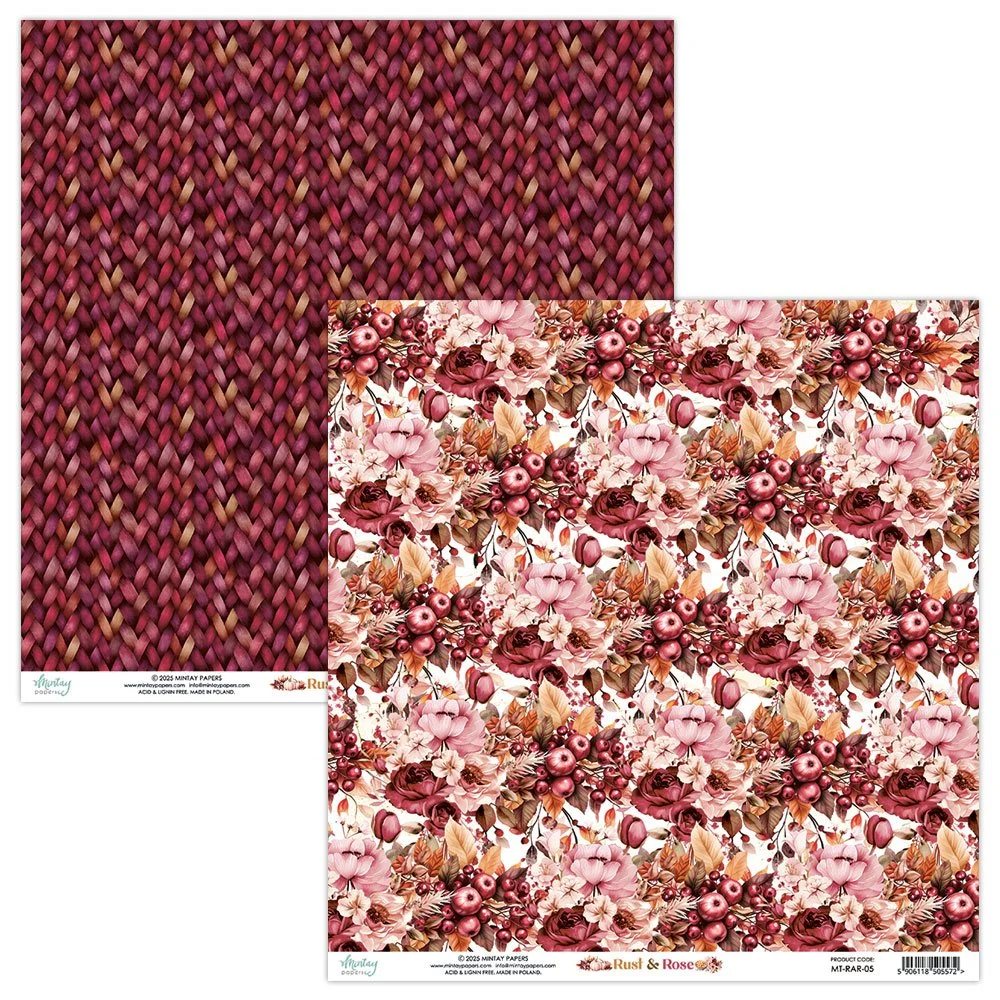 Mintay Rust & Rose 12" x 12" Paper 05