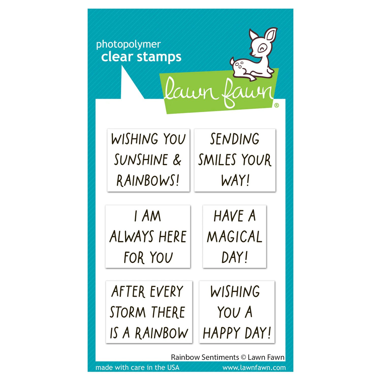 Lawn Fawn Rainbow Sentiments Clear Stamps