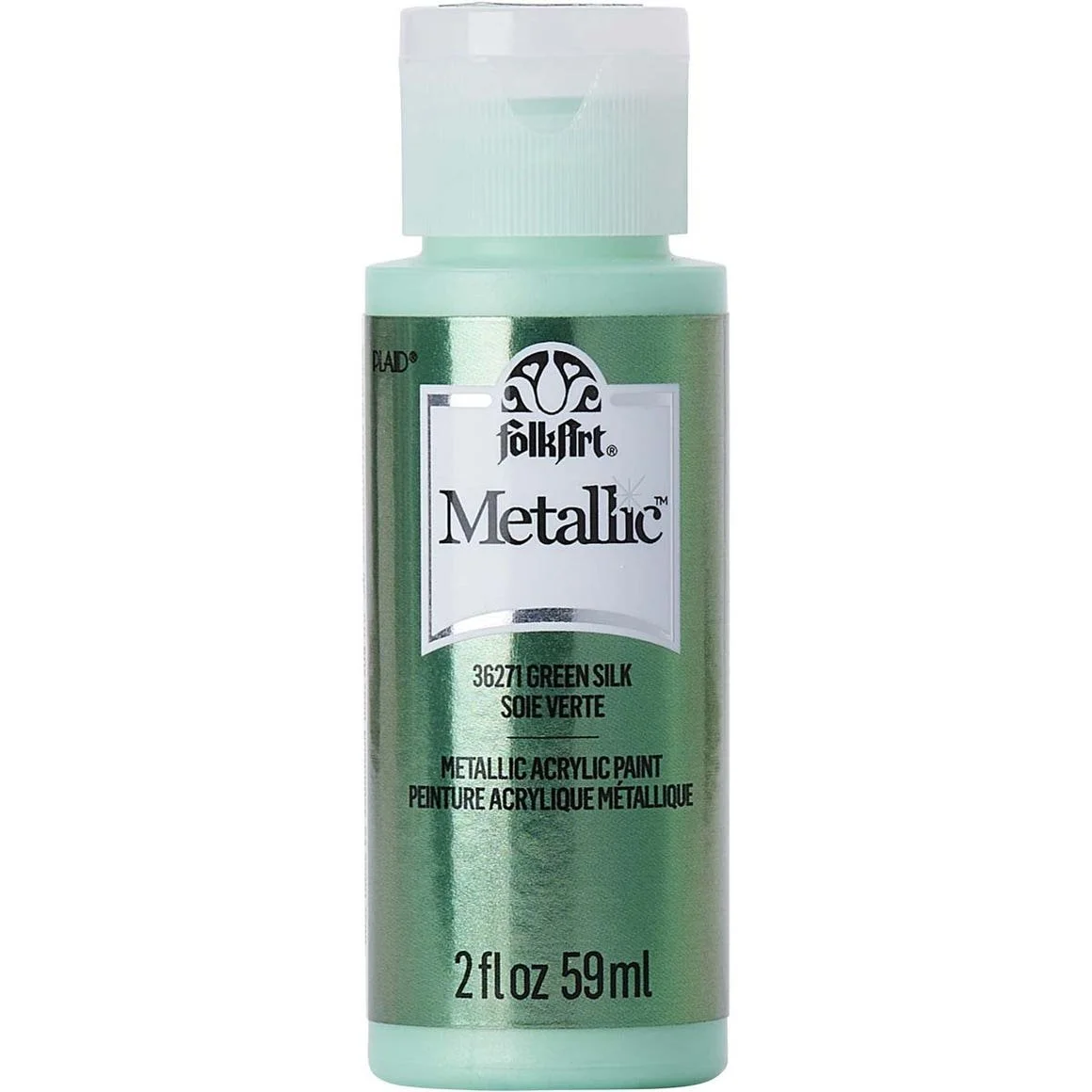 Folk Art Metallics Acrylic Paint Green Silk