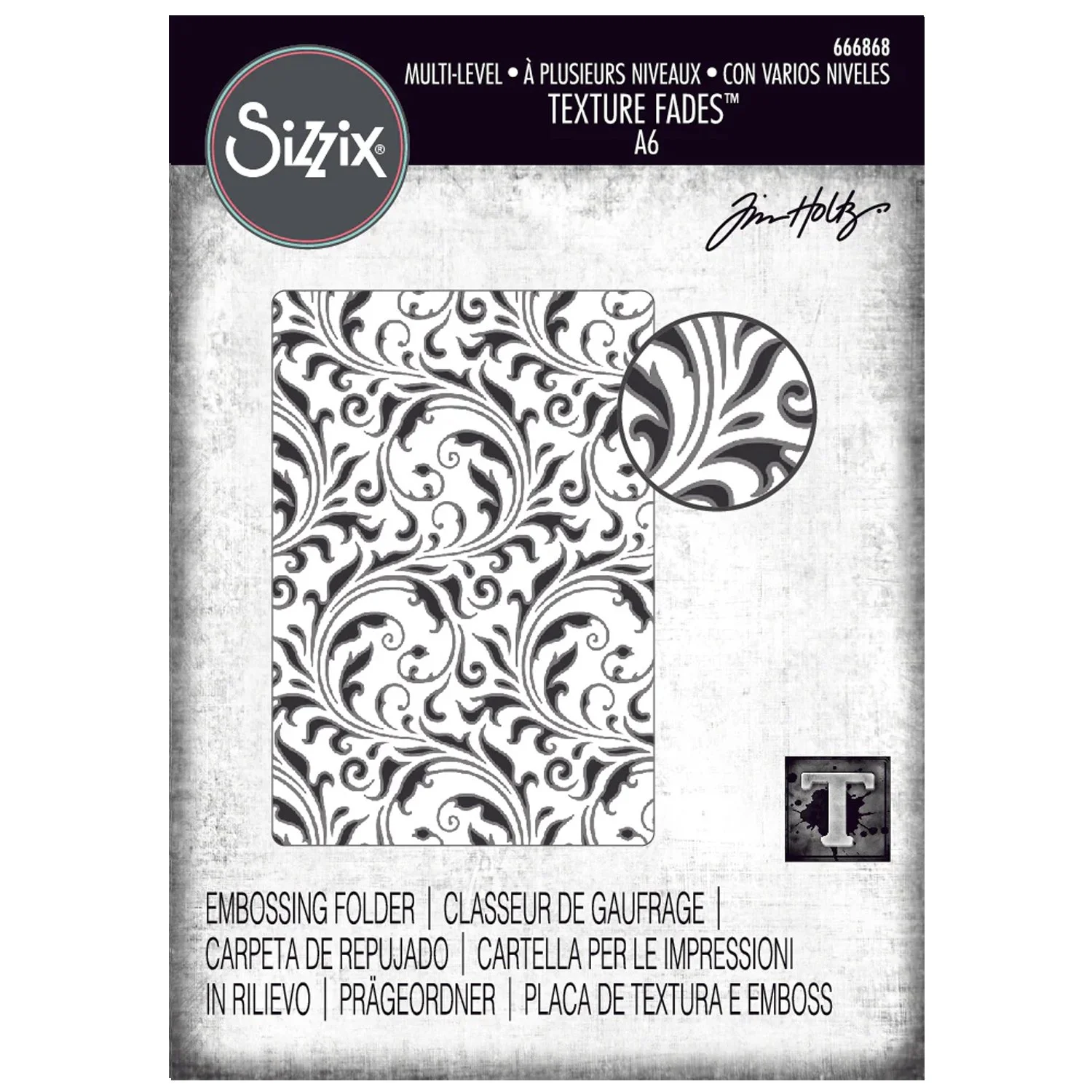 Tim Holtz Sizzix Vault Flourish Embossing Folder