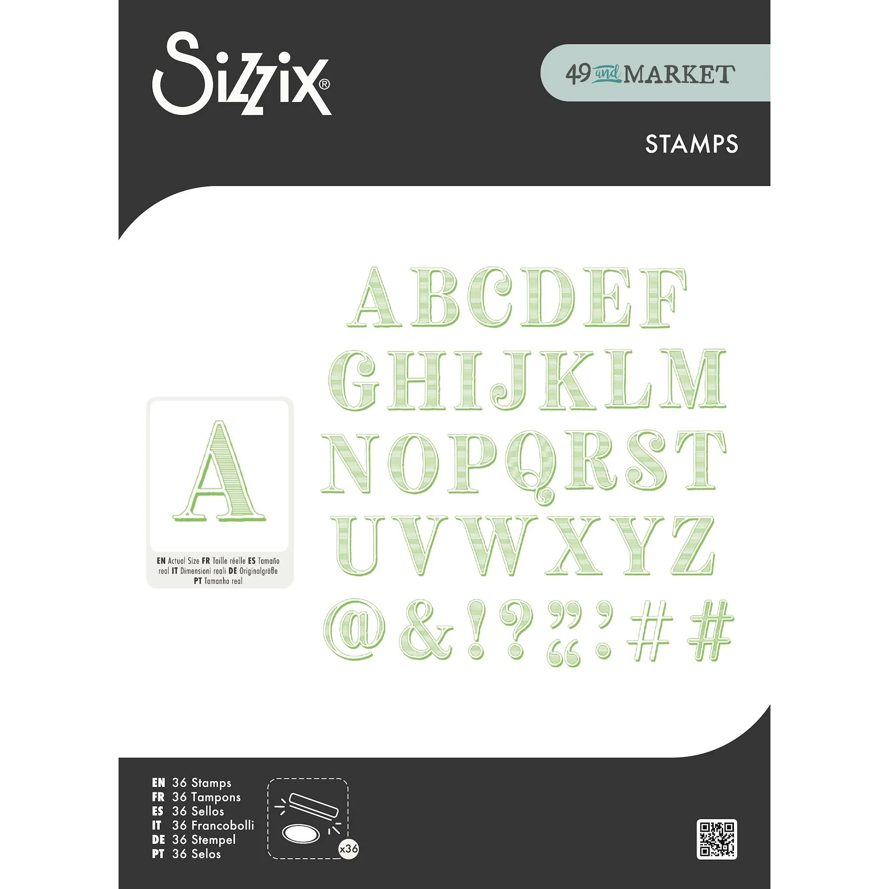 Sizzix and 49 and Market Lino Type Clear Stamps Set