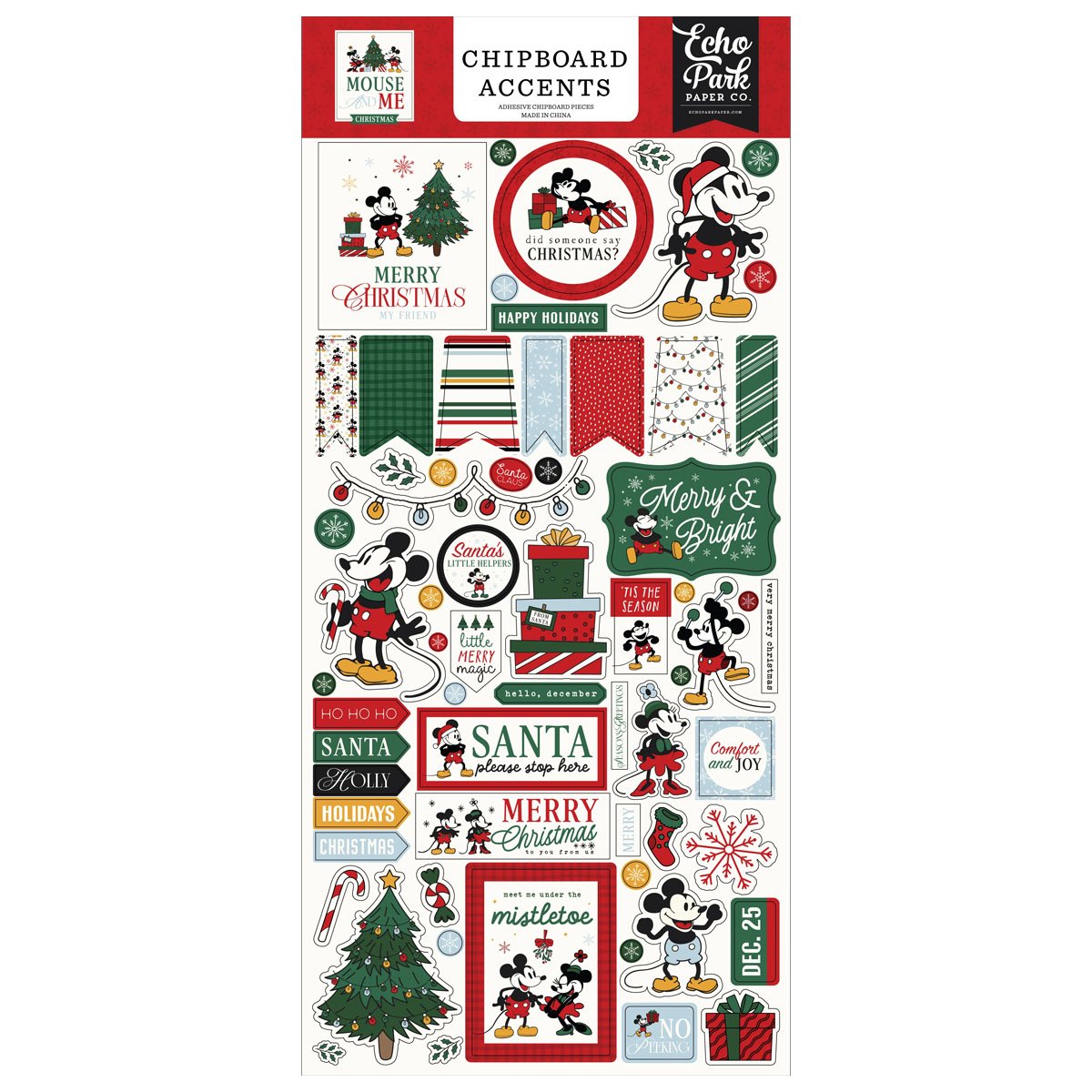 *Pre-Order* Echo Park Mouse & Me Christmas Chipboard Accents