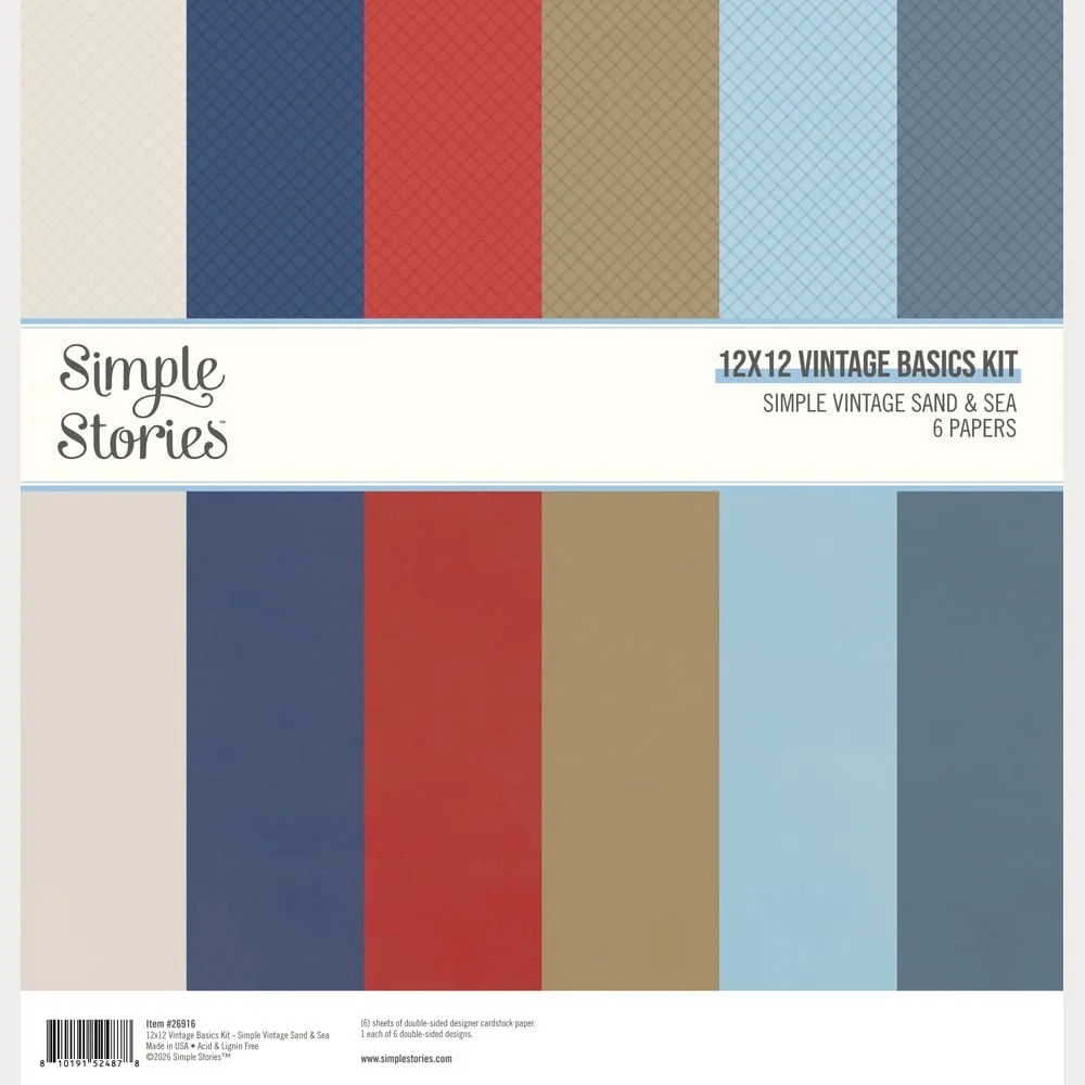 *Pre-Order* Simple Stories Simple Vintage Sand & Sea 12" x 12" Vintage Basics Kit