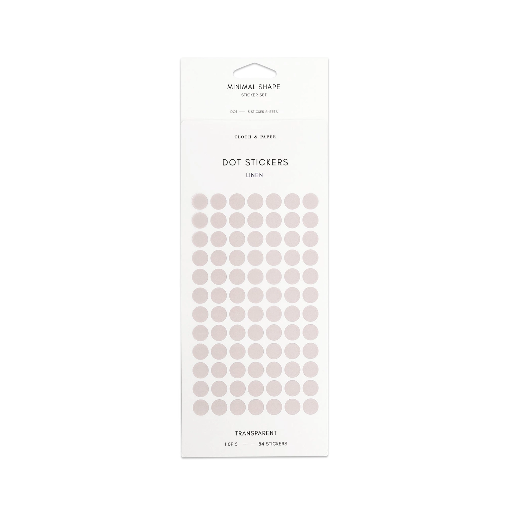 Cloth & Paper Minimal Shape Sticker Set | Transparent | Dots Linen