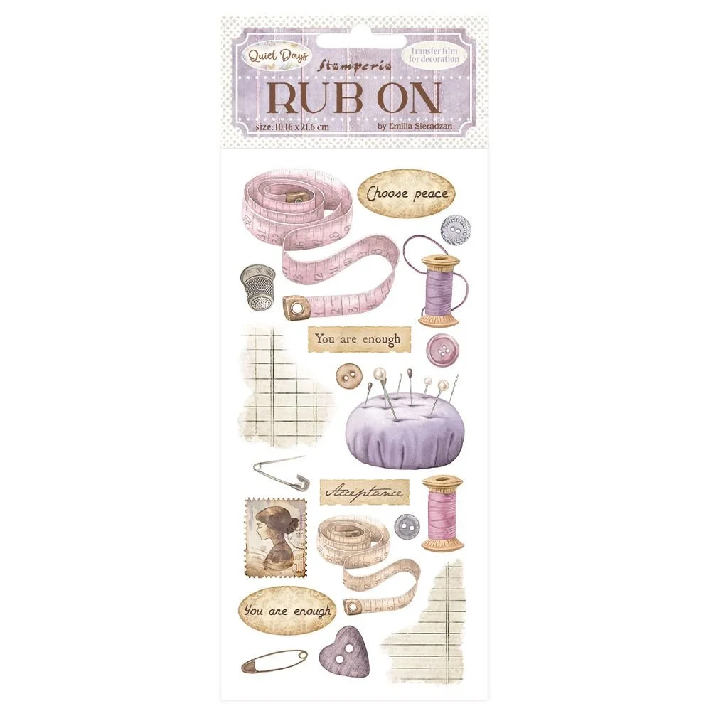 Stamperia Quiet Days Rub On Sewing