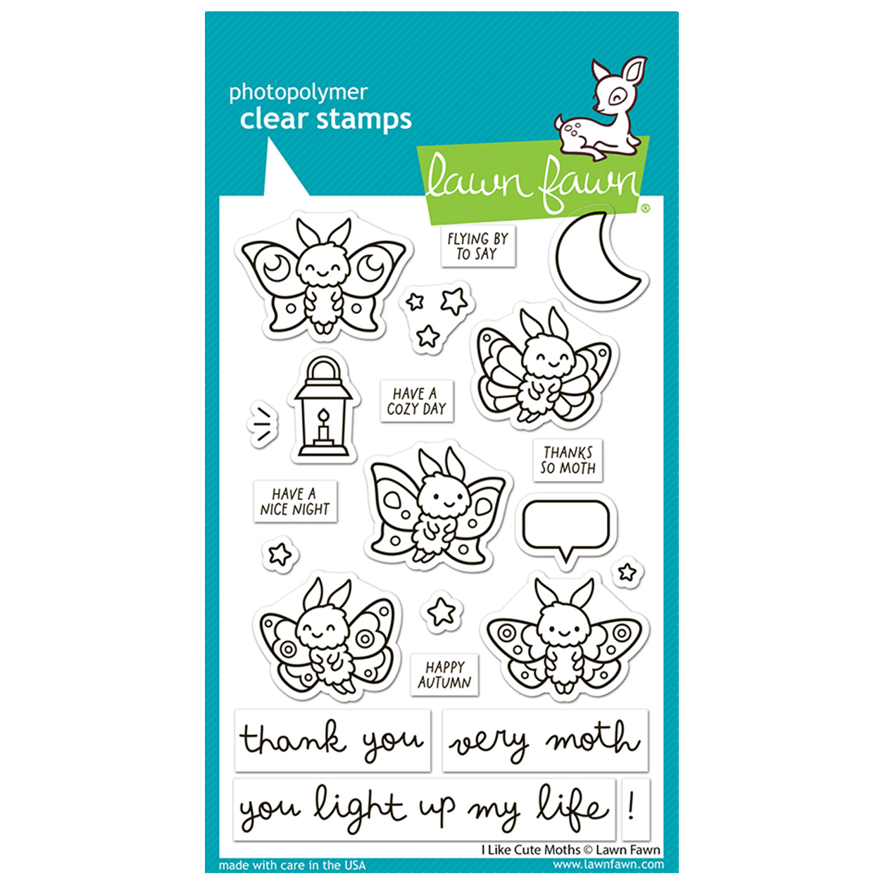 Lawn Fawn Clear Stamps i like cute moths