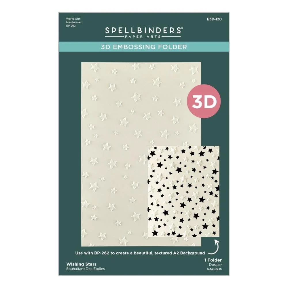 Spellbinders 3D Embossing Folder Wishing Stars