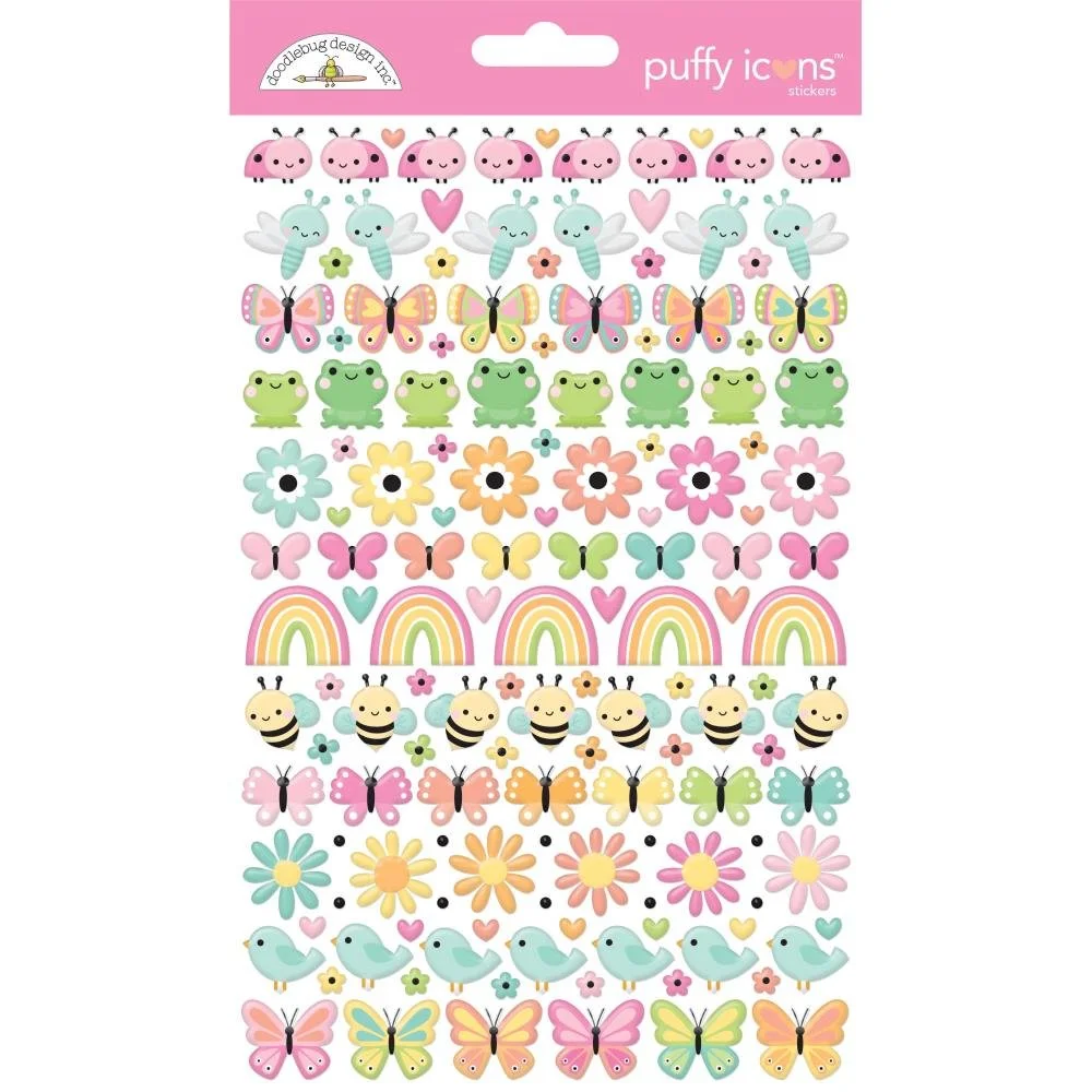 Doodlebug Butterfly Kisses Puffy Stickers