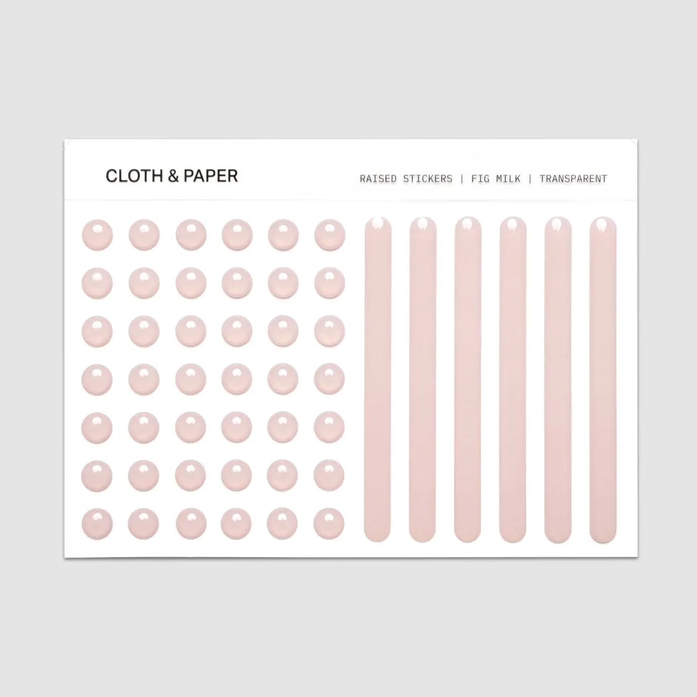 Cloth & Paper Raised Sticker Set Fig Milk