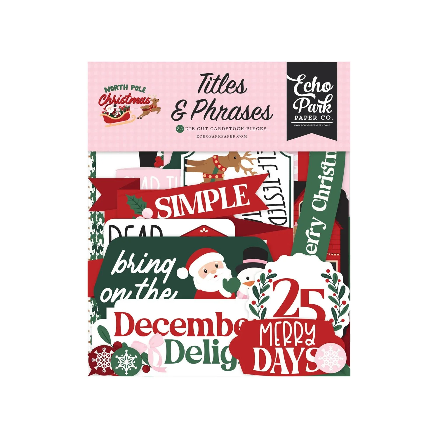*Pre-Order* Echo Park North Pole Christmas Titles & Phrases