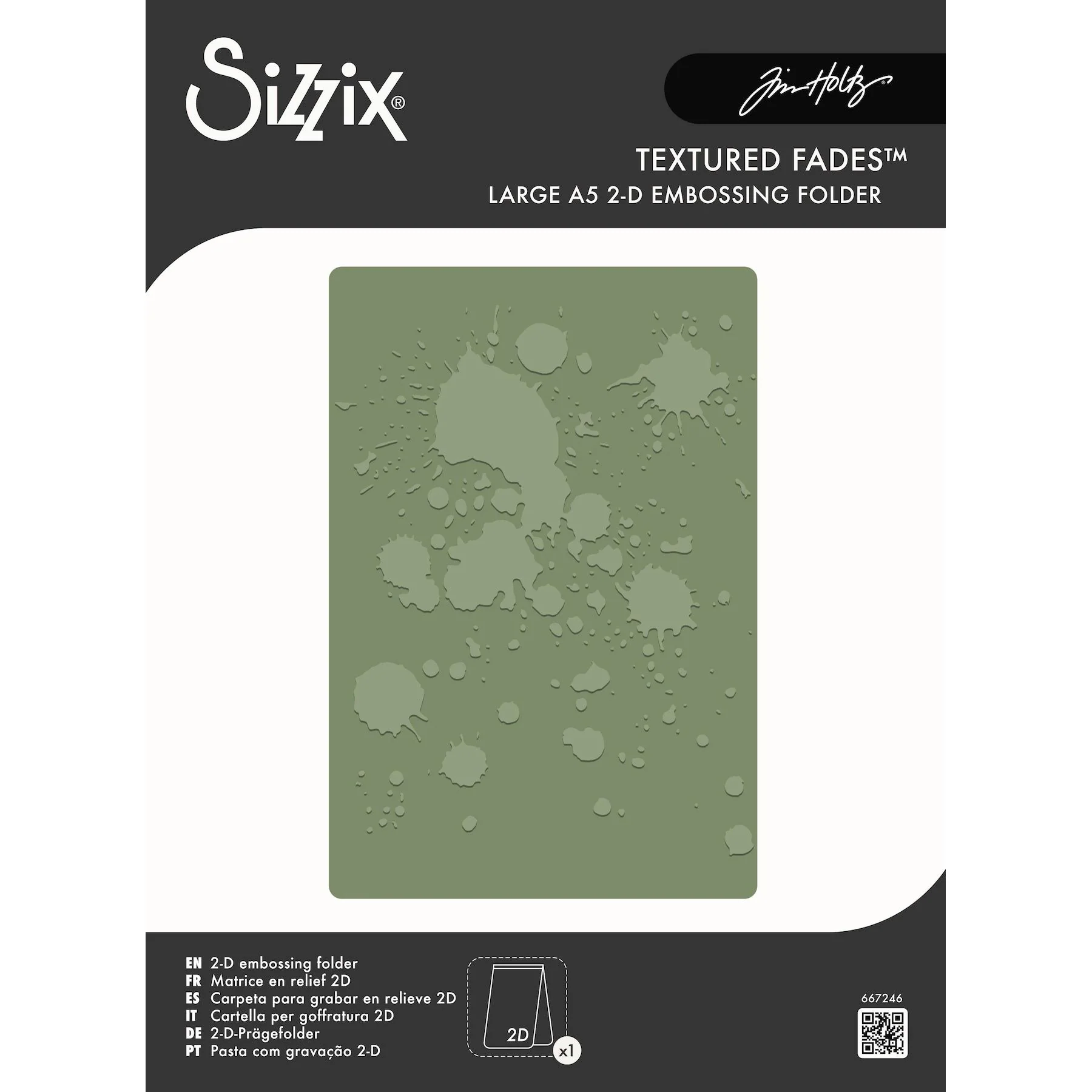 Tim Holtz Sizzix Ink Splats Large A5 Embossing Folder