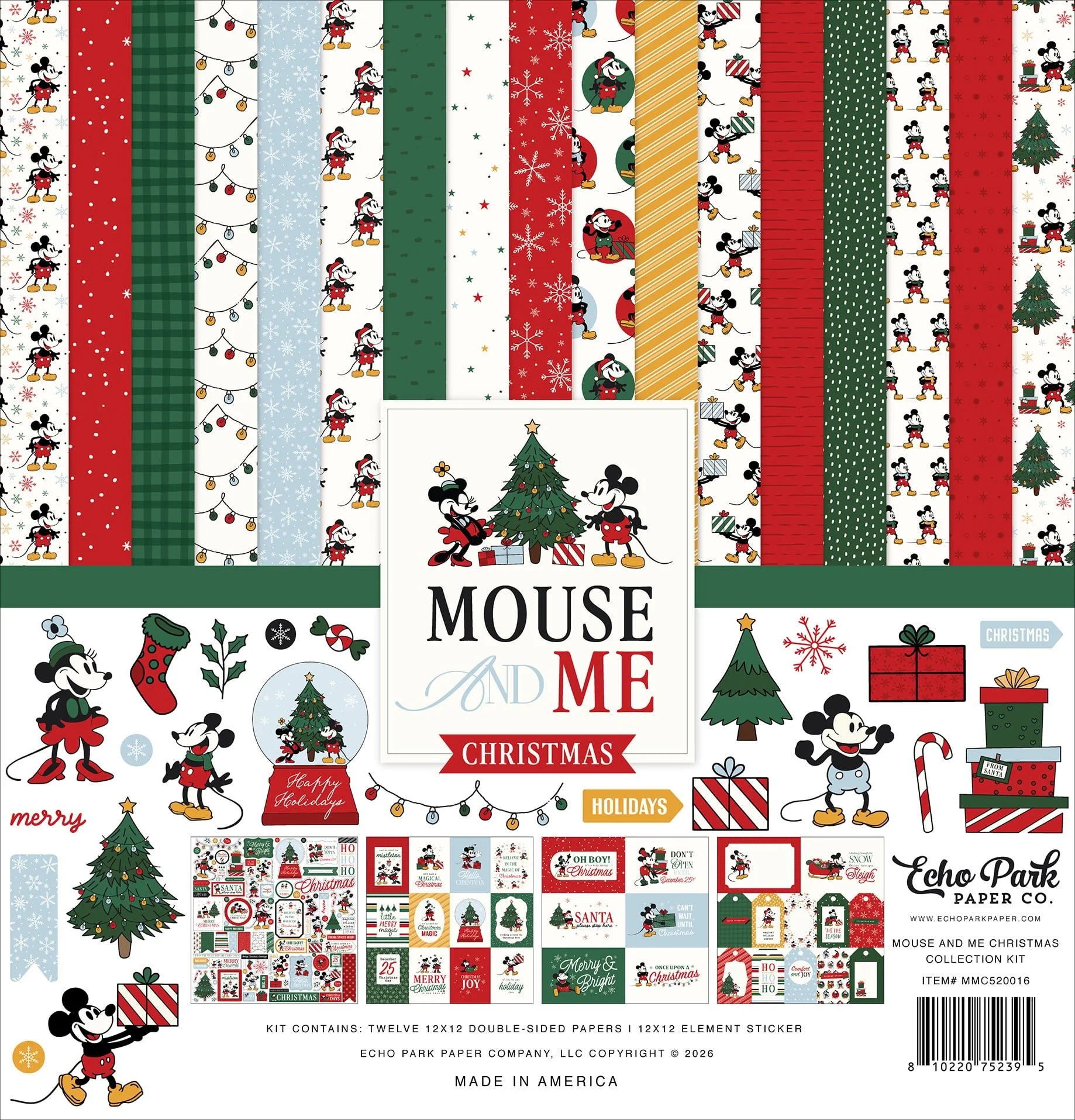 *Pre-Order* Echo Park Mouse & Me Christmas 12" x 12" Collection Kit