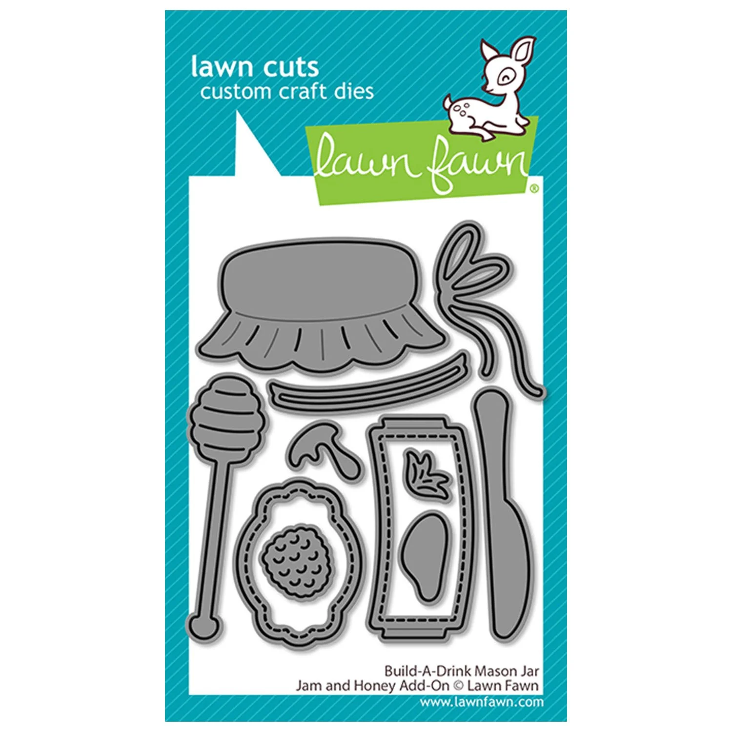 Lawn Fawn Lawn Cuts build-a-drink mason jar jam and honey add-on