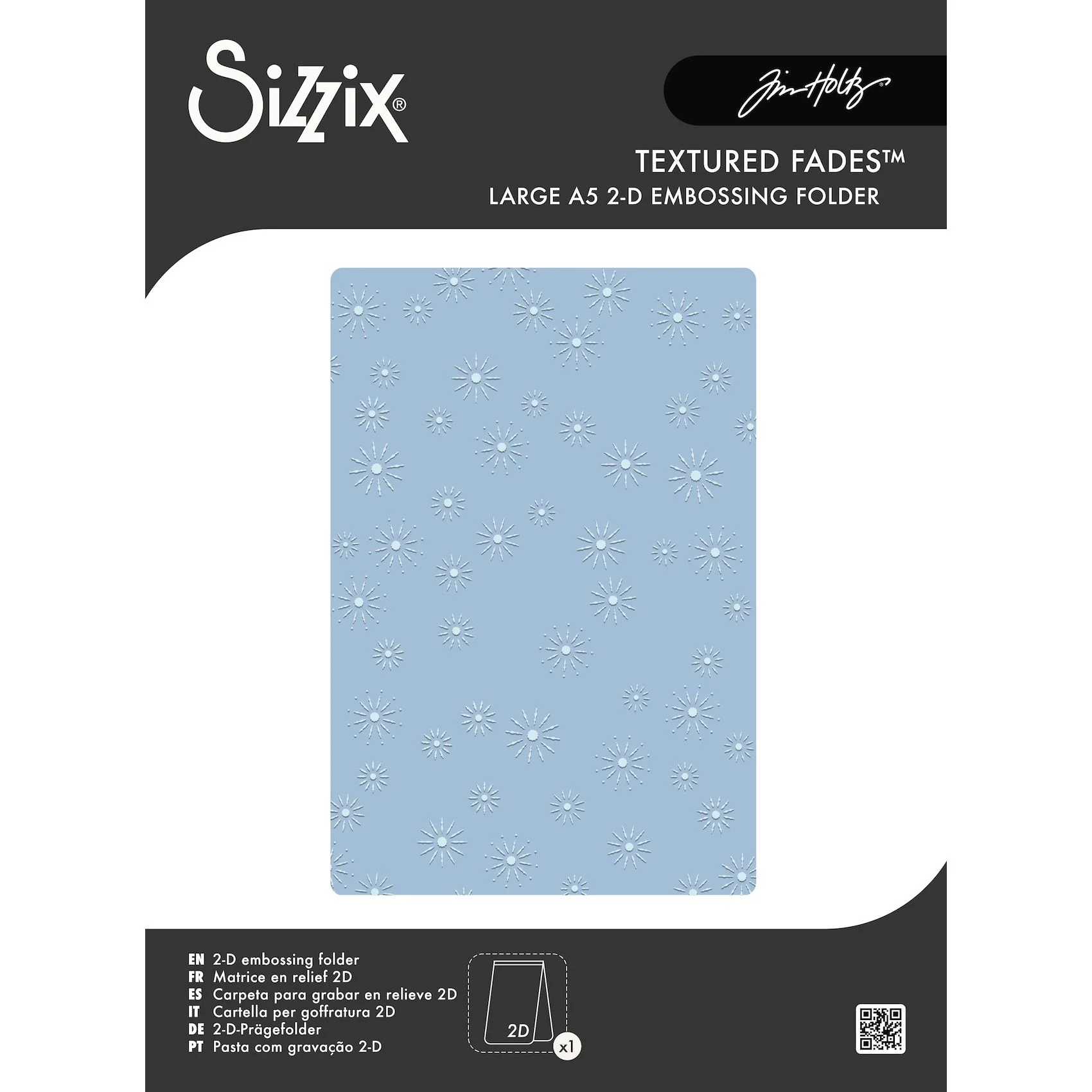 *Pre-Order* Tim Holtz Sizzix Vault Sparkle Stars Large A5 Embossing Folder