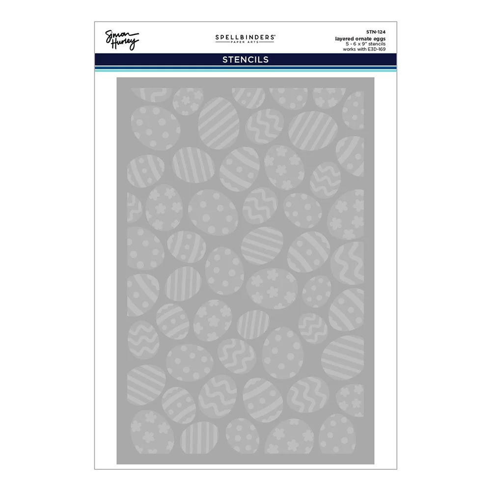 Spellbinders Simon Hurley Layering Stencils Ornate Eggs