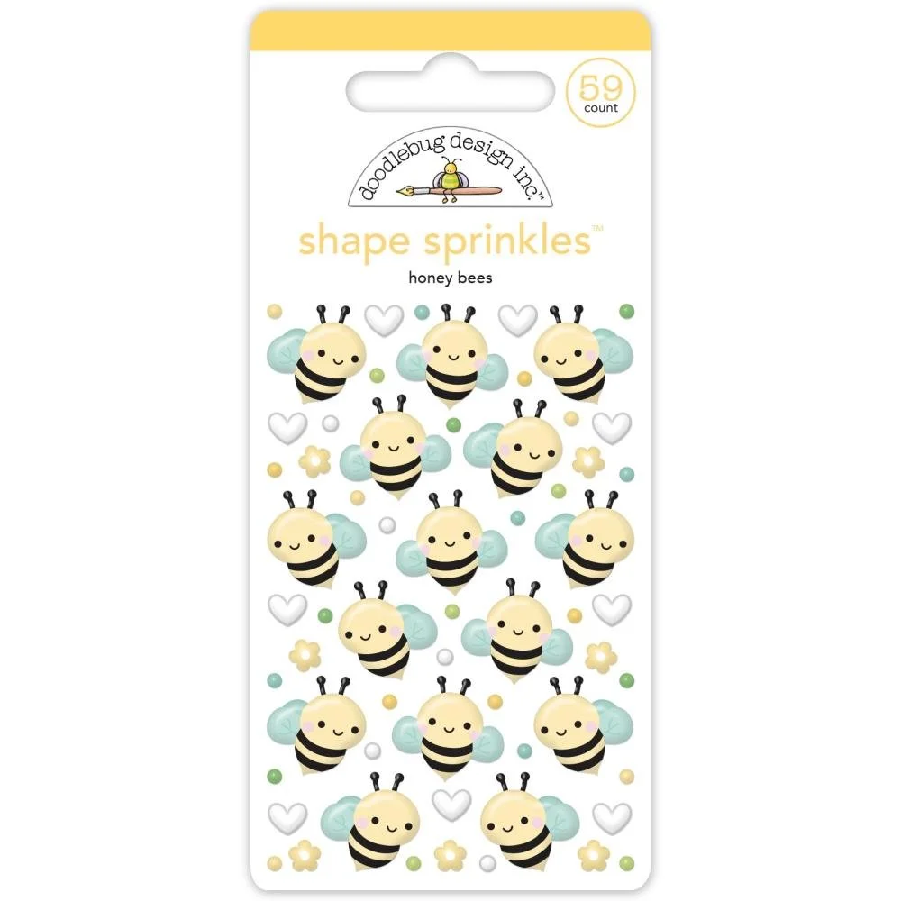 Doodlebug Bee Happy Sprinkles Stickers Honey Bee