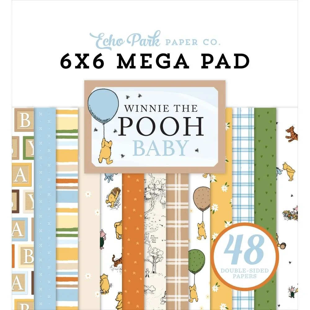 Echo Park Winnie the Pooh Baby 6" x 6" Mega Paper Pad