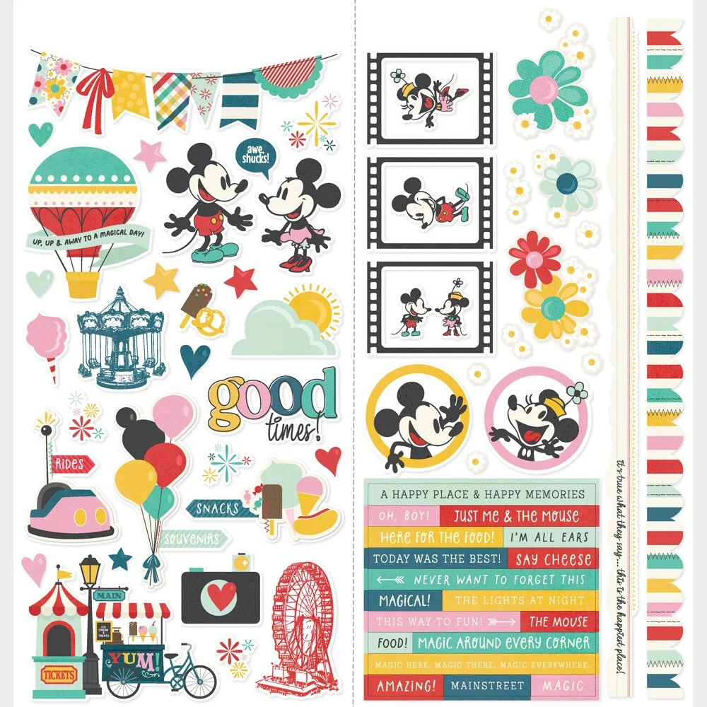 *Pre-Order* Simple Stories Say Cheese Happiest Place 12" x 12" Stickers Icons