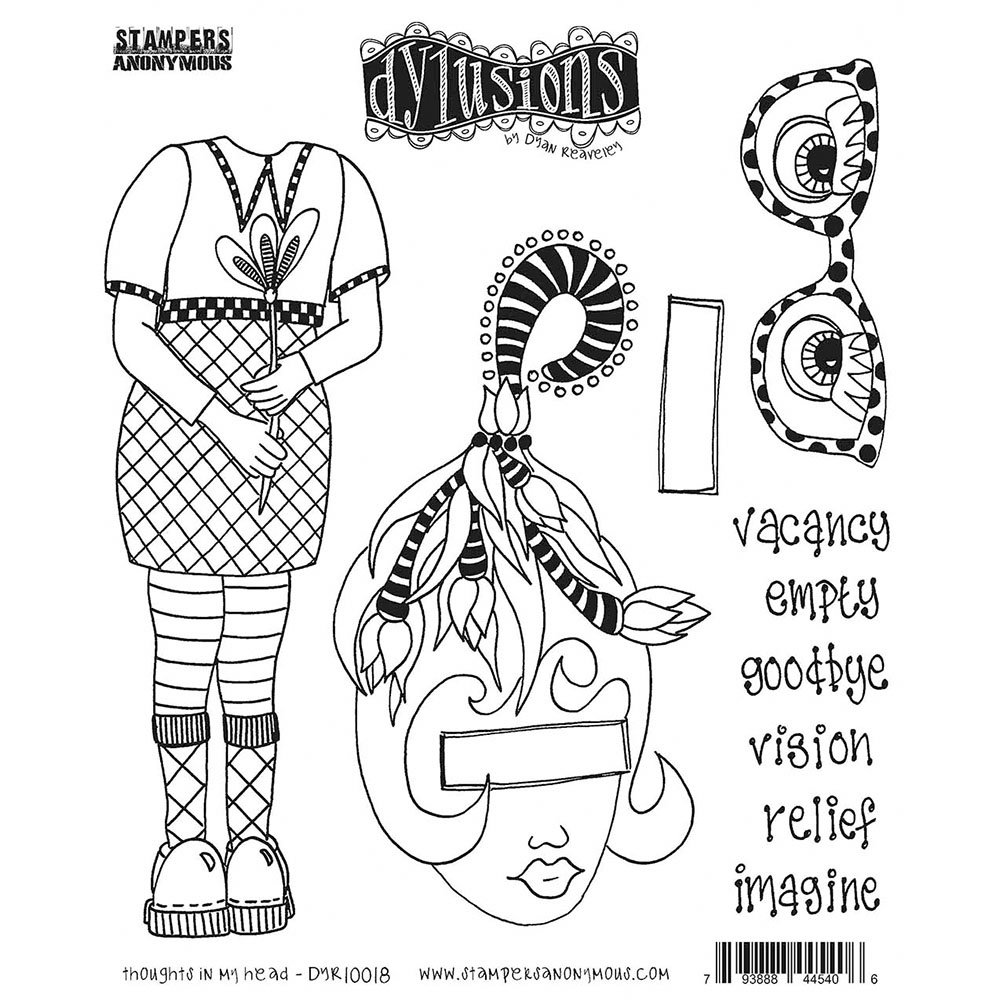 Dylusions Cling Stamps Thoughts In My Head