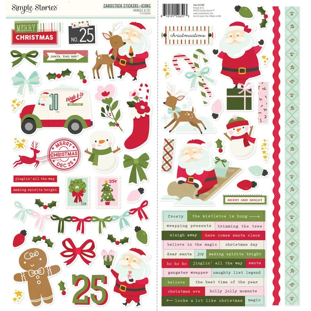 *Pre-Order* Simple Stories Kringle & Co. Icons Cardstock Stickers