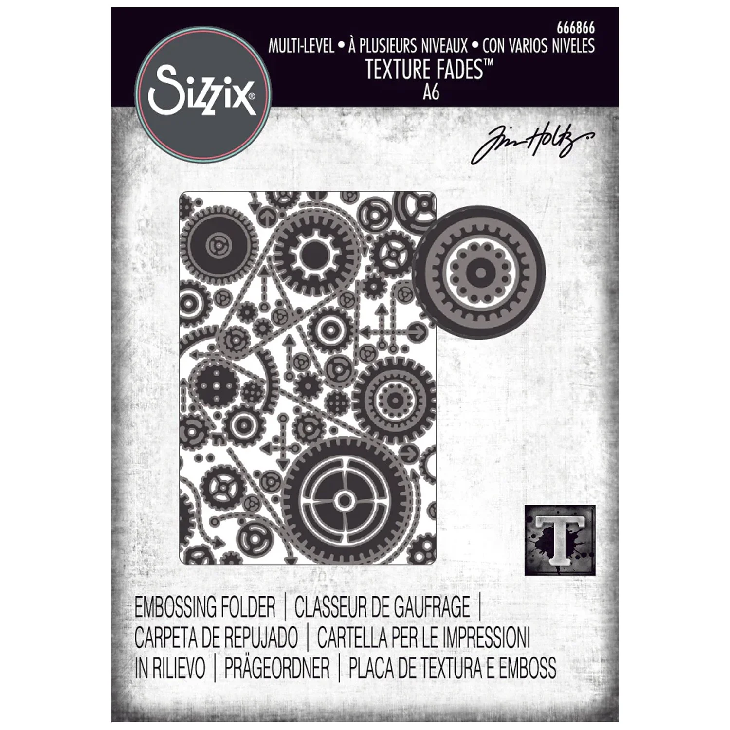 Tim Holtz Sizzix Vault Gears Embossing Folder