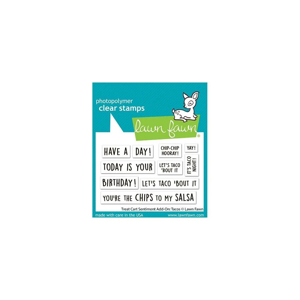 Lawn Fawn Stamps Treat Cart Sentiment Add-On: Tacos