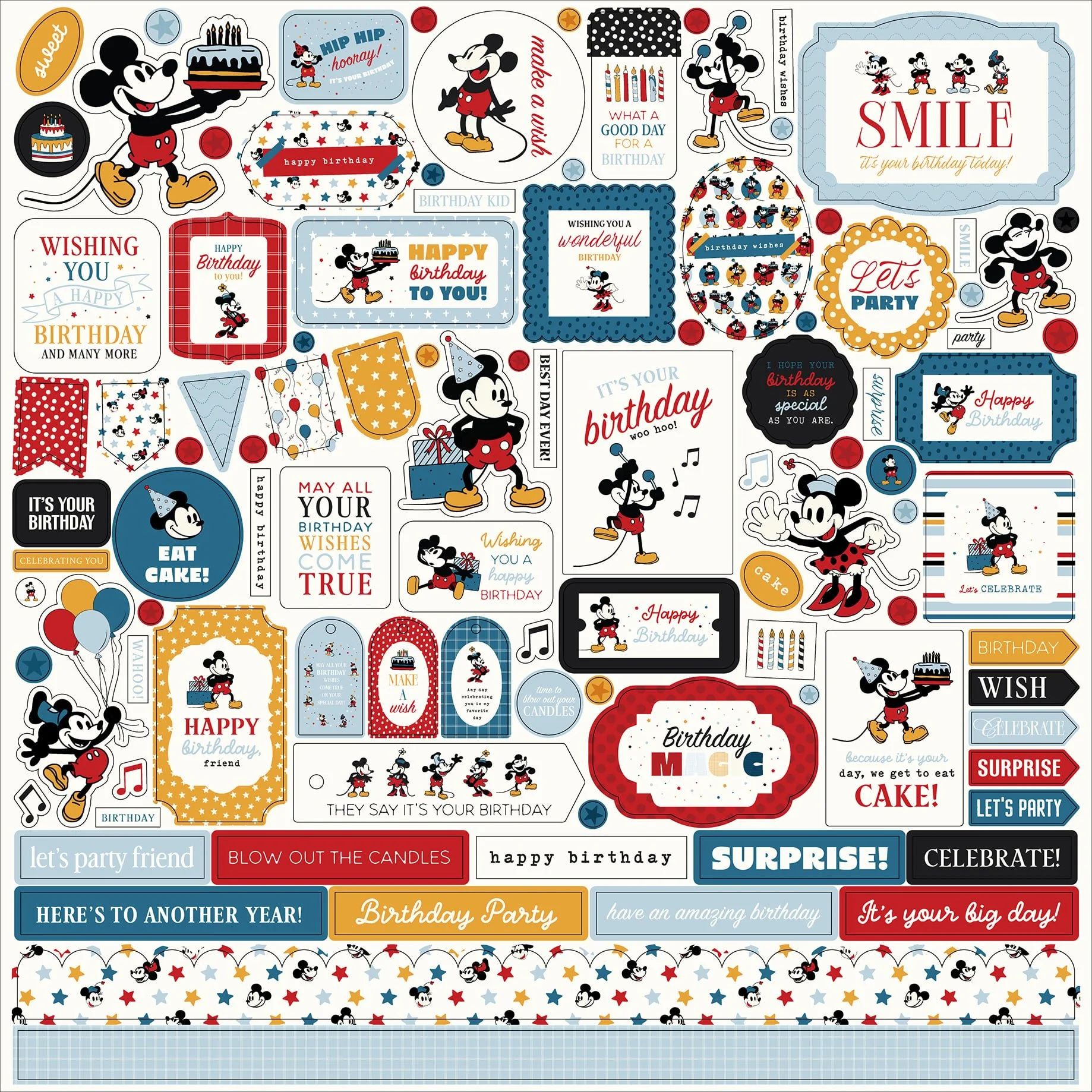 *Pre-Order* Echo Park Mouse & Me Birthday 12" x 12" Sticker Elements