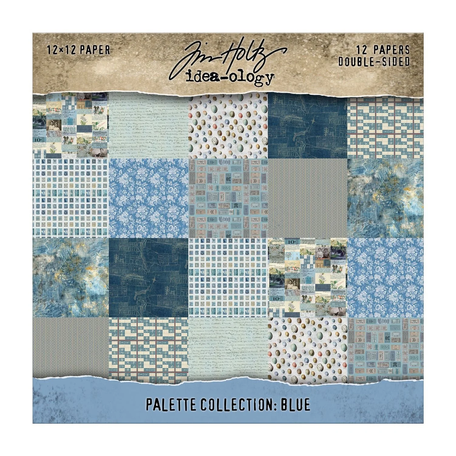 *Pre-Order* Tim Holtz Idea-ology Palette Paper Collection 12" x 12" Paper Pad Blue