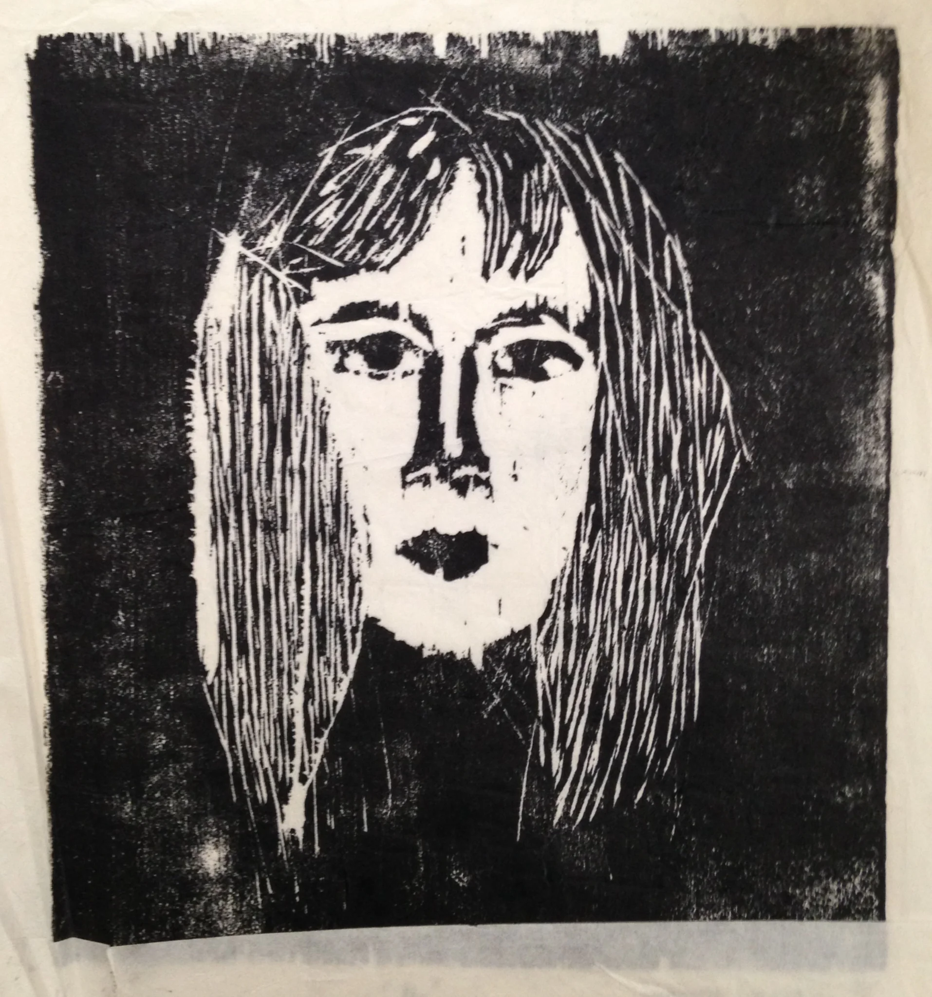 Figure 3 : Self Portrait, age 16. My bangs never would lay straight.