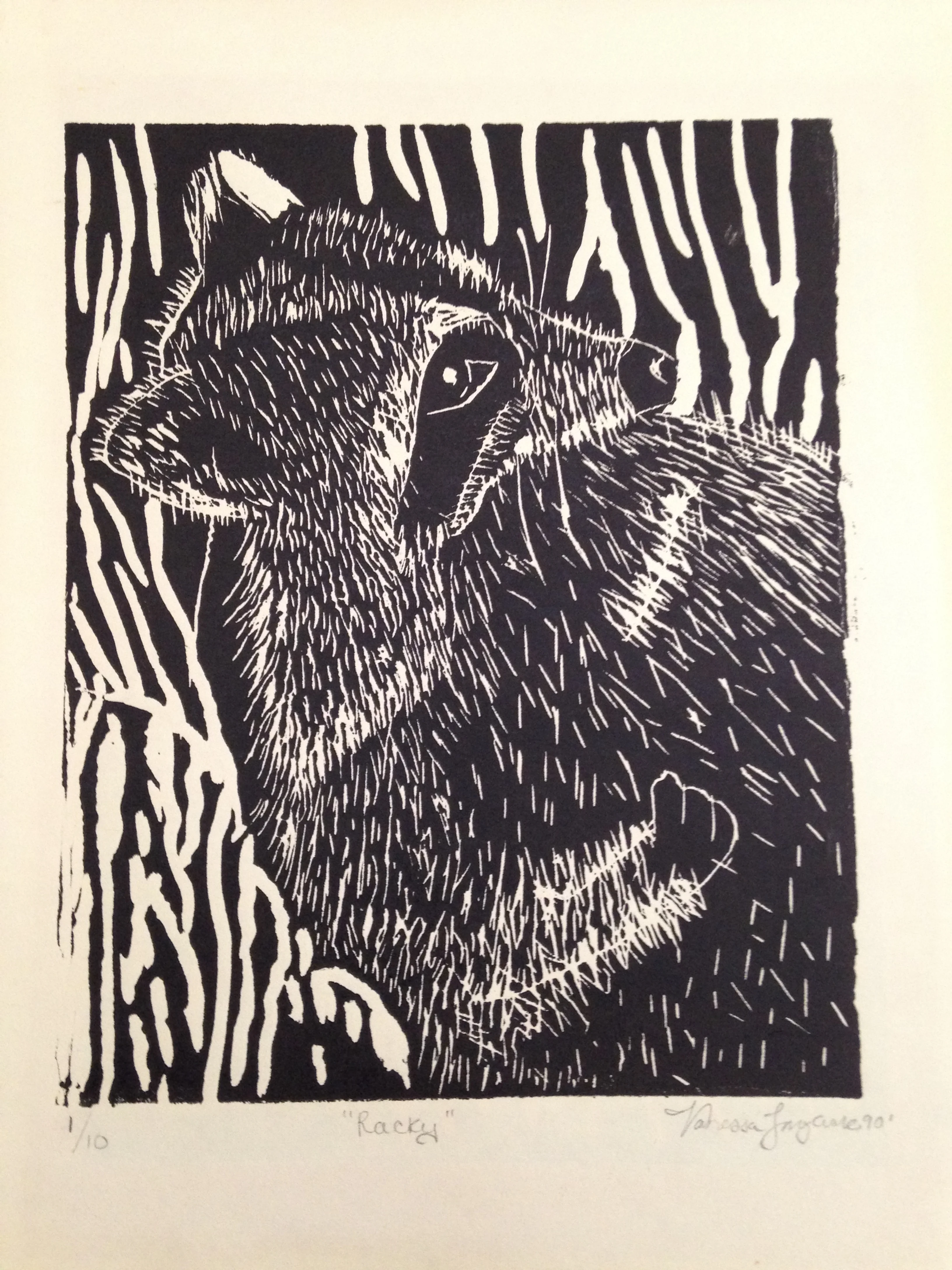 Figure 6 : Linoleum print. Age: 16, "Racky" really?
