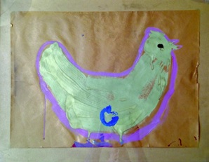  Figure 2: Chicken painting. Age 6.