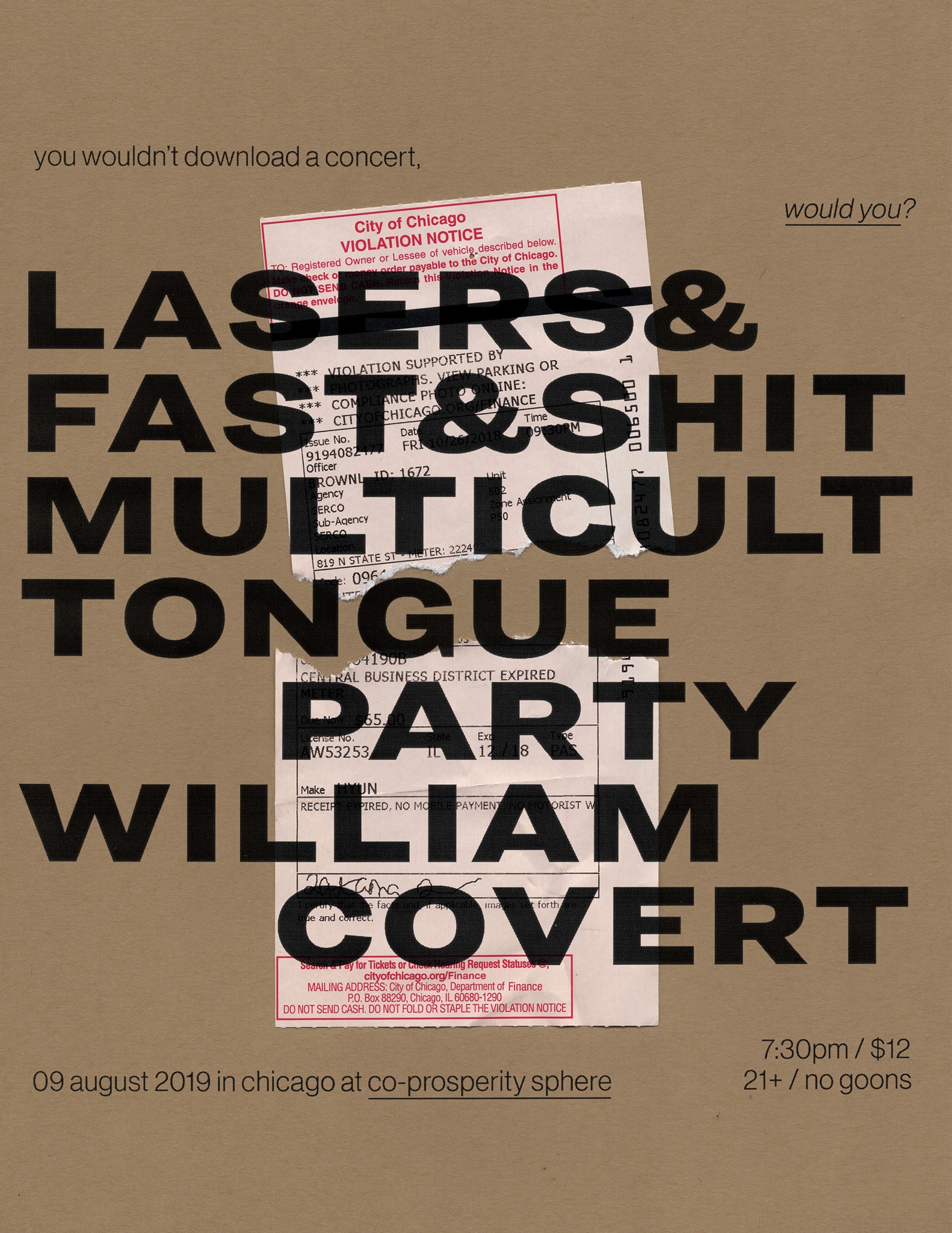 Lasers &amp; Fast &amp; Shit / Multicult / Tongue Party / William Covert