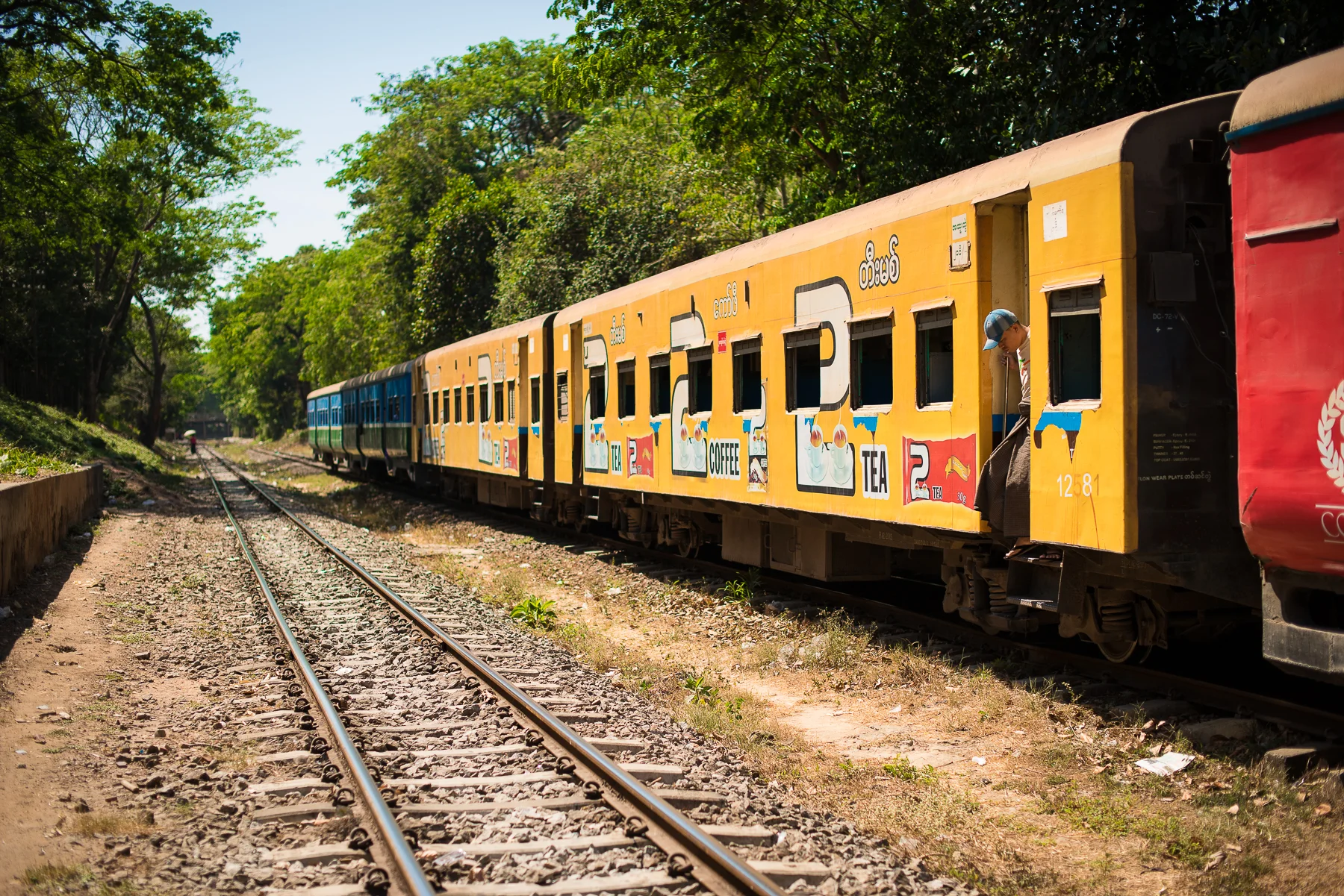 View of our train car after we decided to ditch it and walk. Yangon, Myanmar