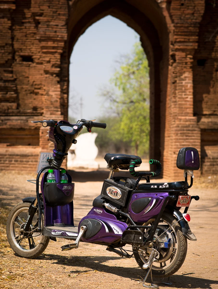 My sweet purple electric bike - Doris. Bangan, Myanmar