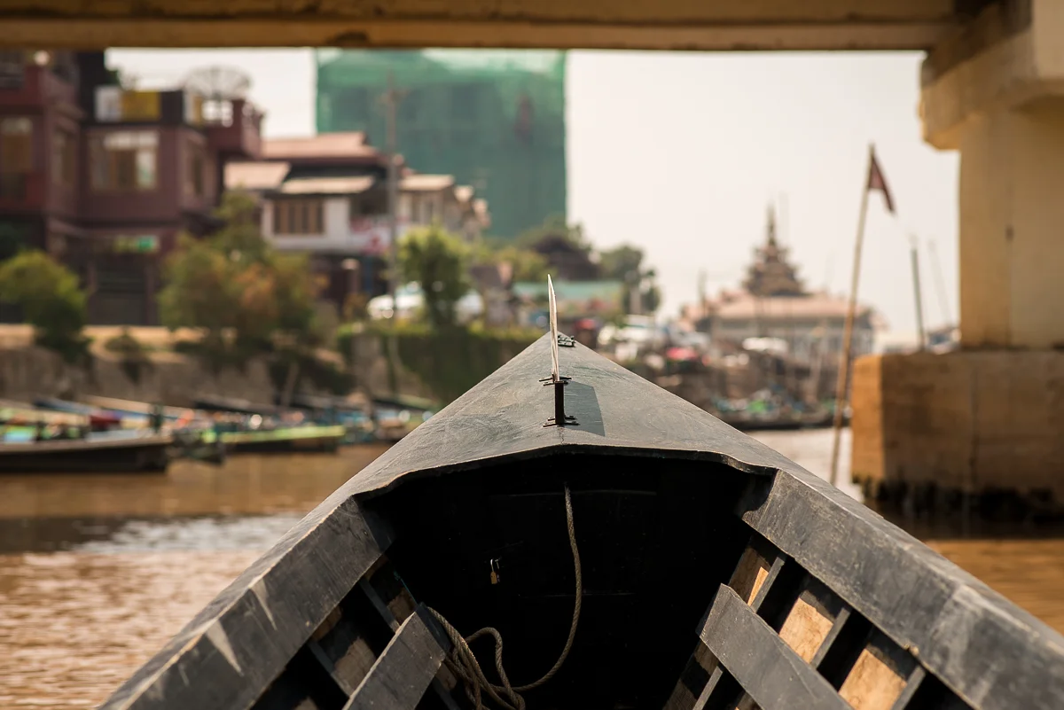 Boat to hotel. Inle Lake, Myanmar