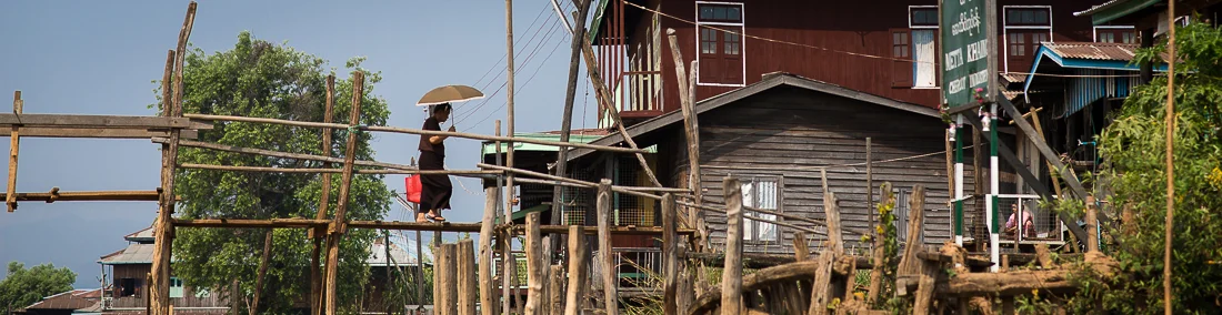 Bridge crossing. Inle Lake, Myanmar
