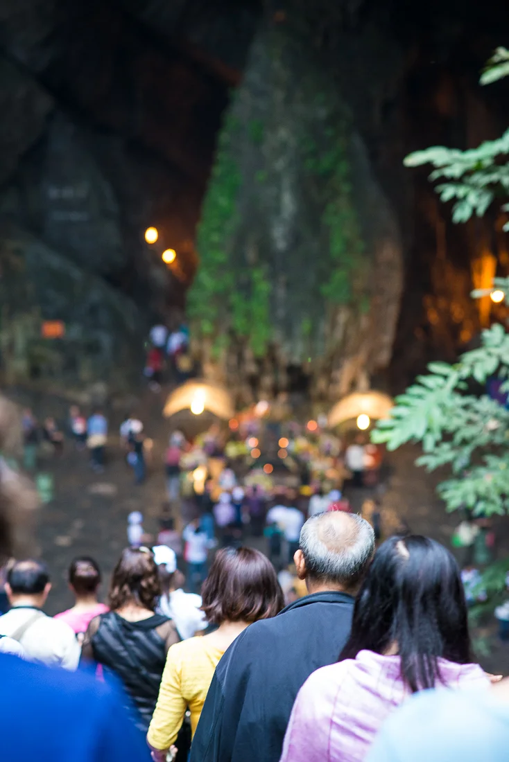 Heading down into the cave at The Perfume Pagoda. Hanoi, Vietnam