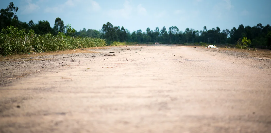 US Marine air base runway during the Vietnam War. Hoi An, Vietnam