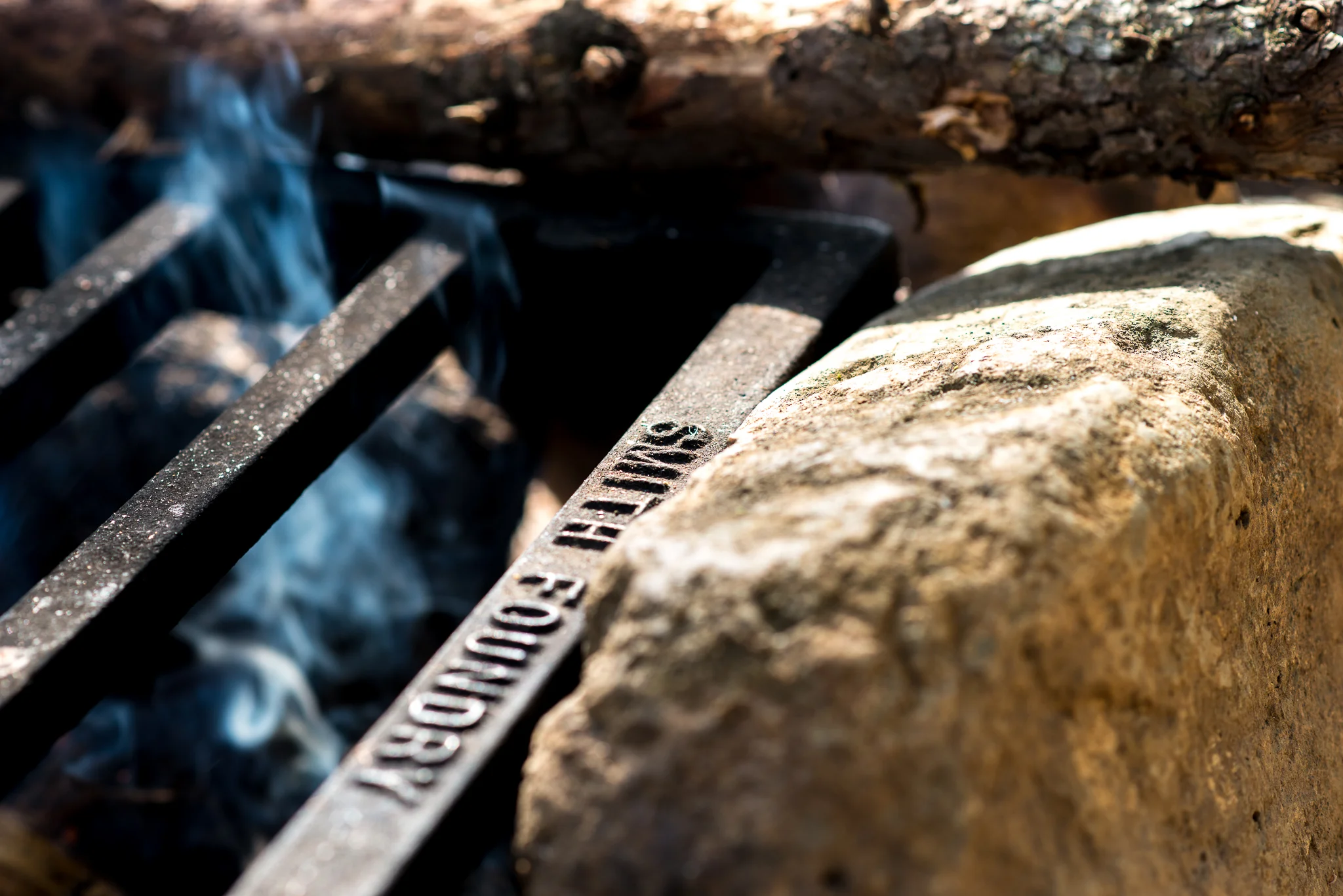 Campfire and Fire Grate on Long Island Lake site.