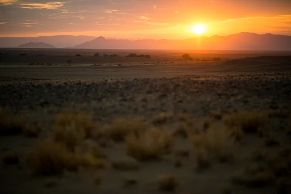 Sunrise at Sossusvlei. The Namib Desert.