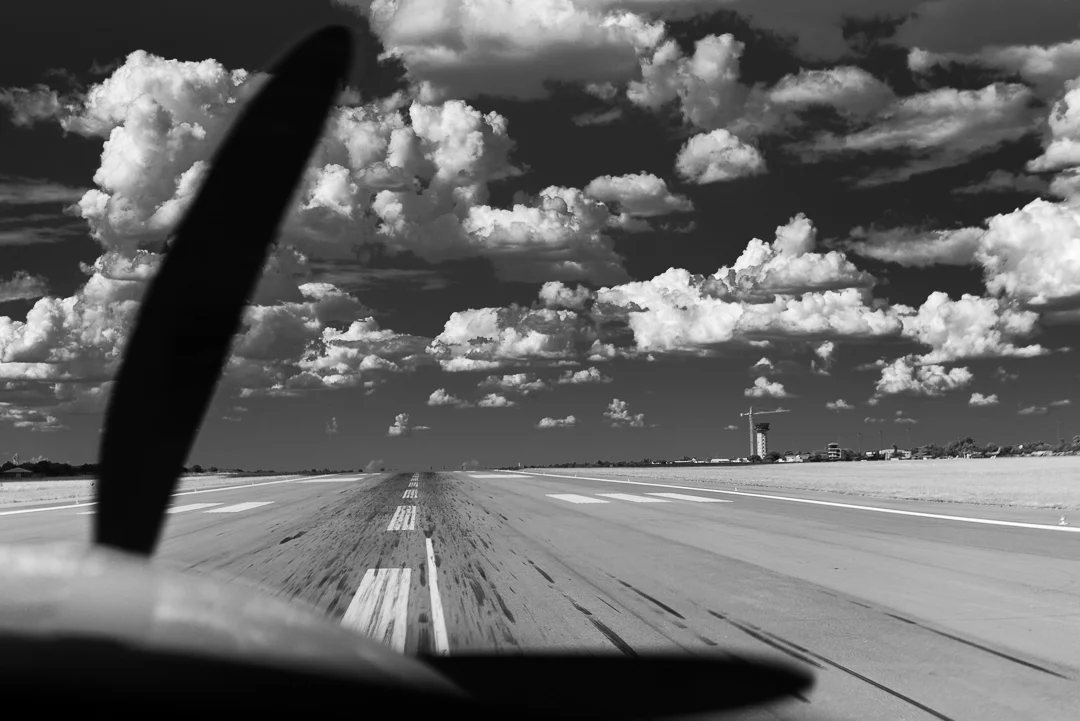 Taking off from Maun airport to Camp Okuti