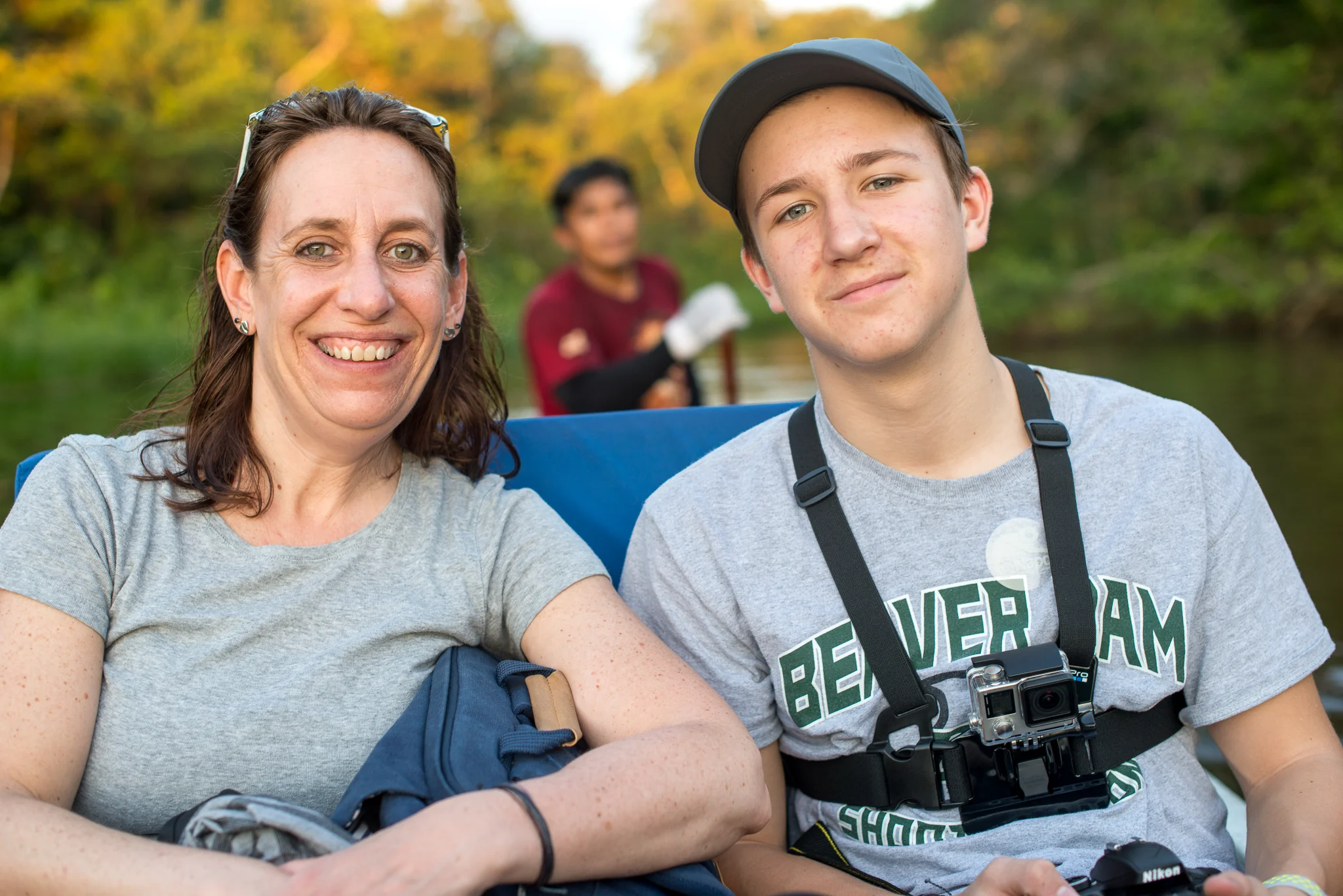 Debbie and Adam on the canoe trip...