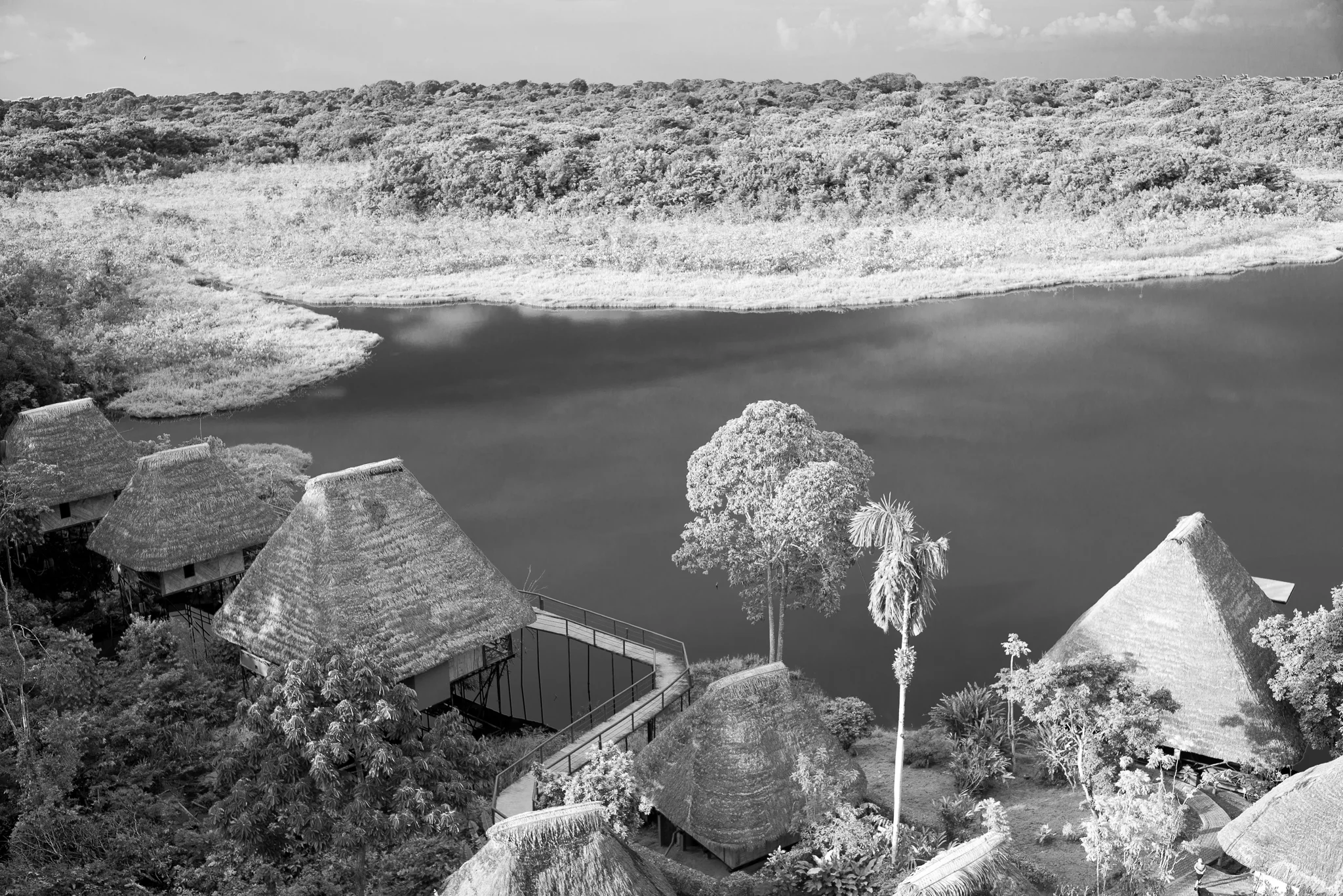 Our rooms at the lodge viewed from the observation tower..Ours were in the building, third from the left...