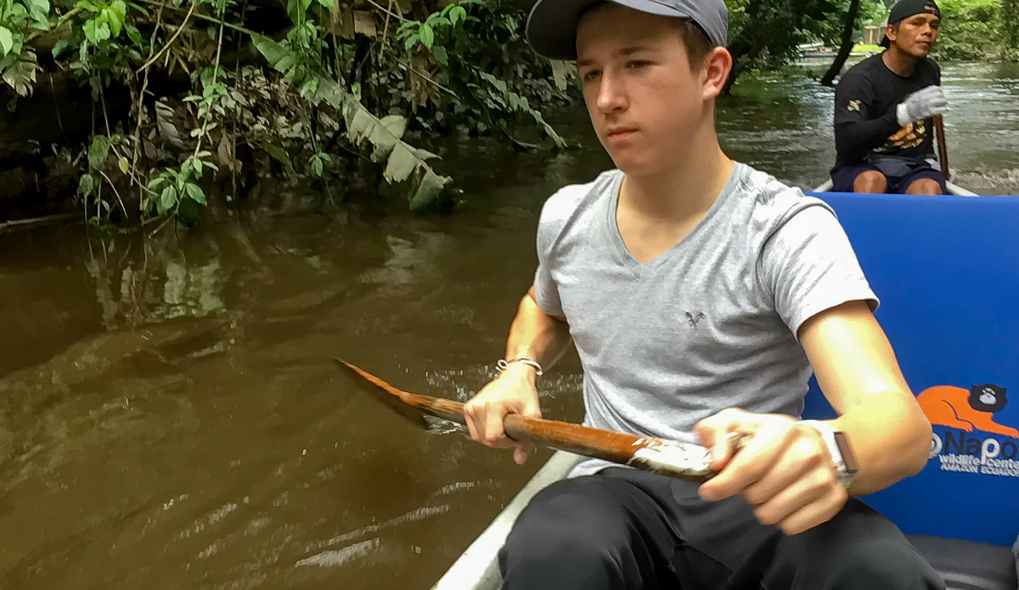 My Nephew, Adam, helping with paddling duties...