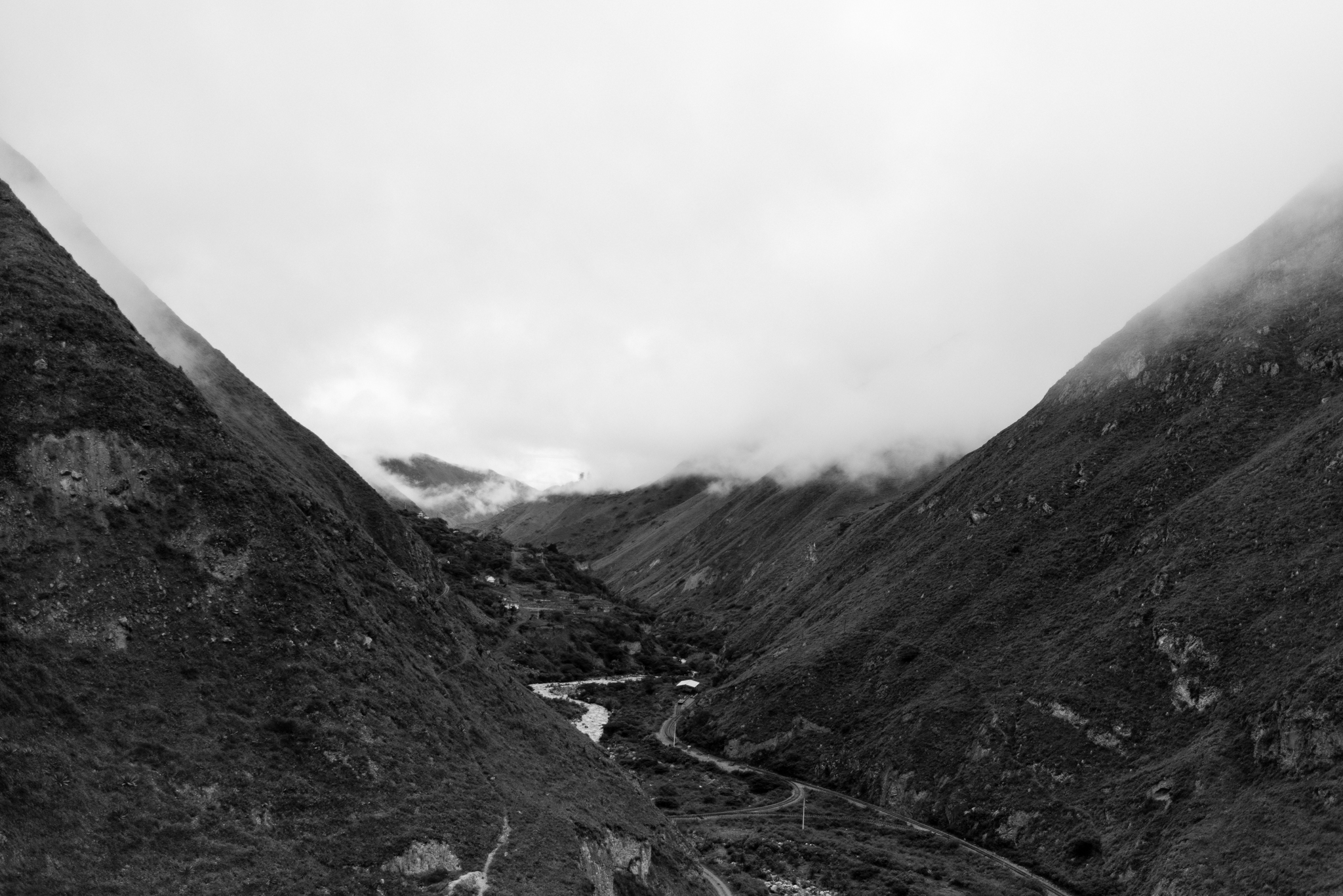 View From The Train Heading Into A Valley...